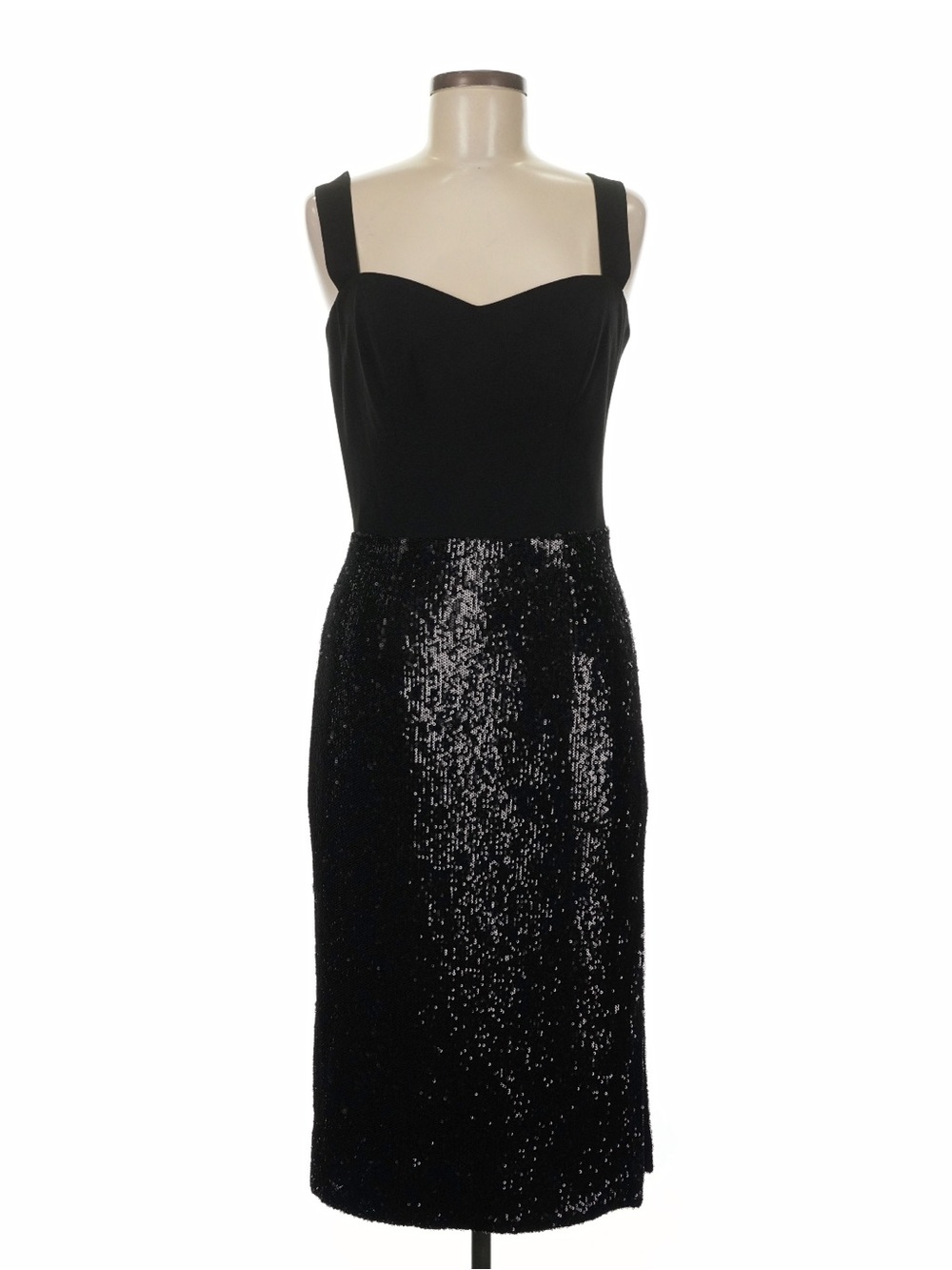 Dress the Population Black Sequin Sheath Dress with Sweetheart Neckline